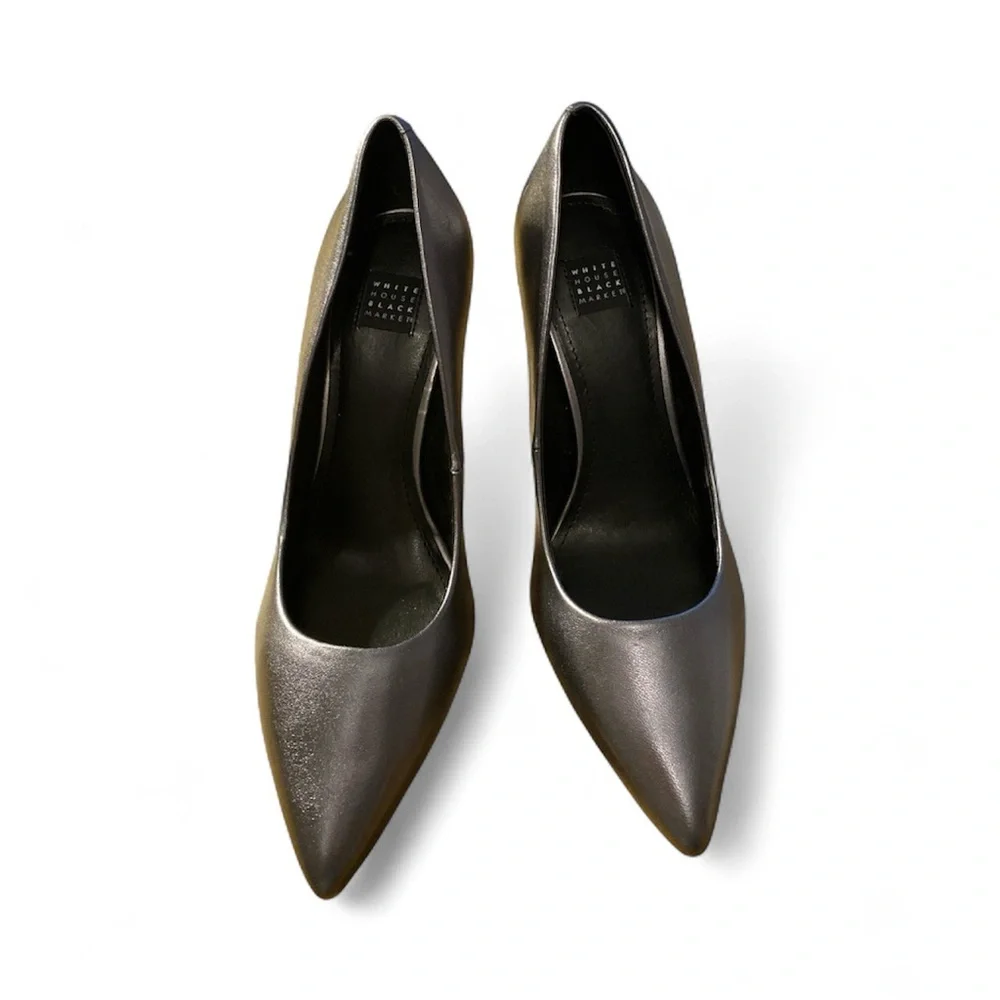 WHBM Silver Women's 3.5 inch Heels - Picture 2 of 6